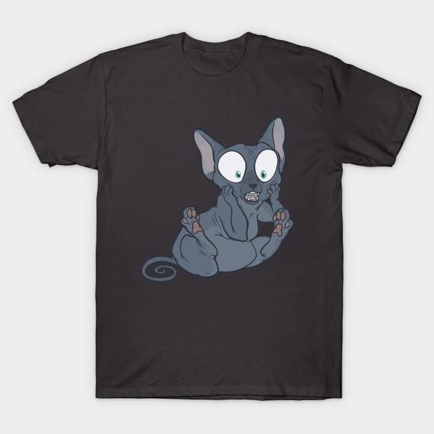 Oh My - blue sphynx T-Shirt by TaksArt